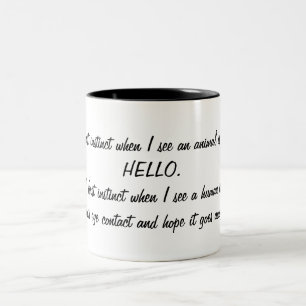 Taza Bicolor Divertido diga hola a los animales, evitan a seres