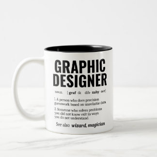 Taza Bicolor Divertido diseñador gráfico Definición de dicciona