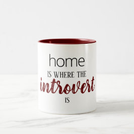 Taza Bicolor Divertido "El hogar es donde está el introvertido"