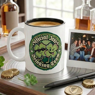 Taza Bicolor Divertido Equipo Oficial de Bebida Irlandés Retro