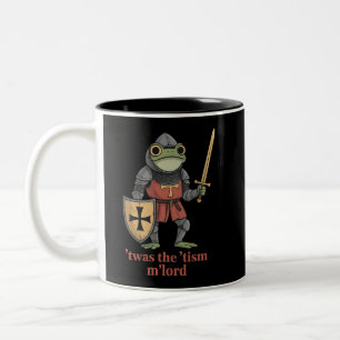 Taza Bicolor Divertido Era El Caballero Medieval Rana 'Tism M'L