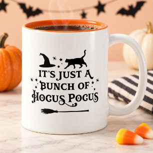Taza Bicolor Divertido Hocus Pocus Gato Negro Bruja Halloween