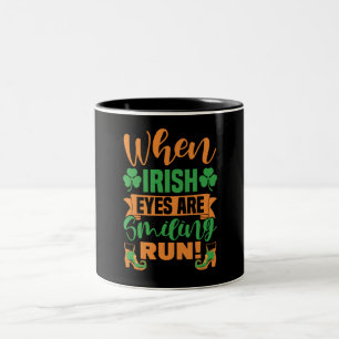 Taza Bicolor Divertido irlandés Eyes Mug