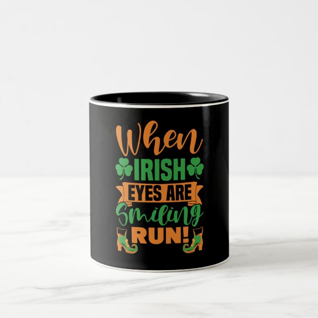 Taza Bicolor Divertido irlandés Eyes Mug (Centro)