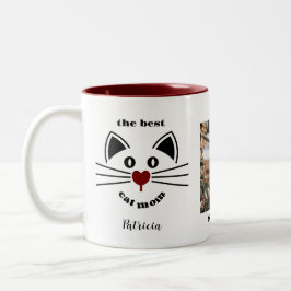 Taza Bicolor Divertido mejor nombre de foto de mamá de gato