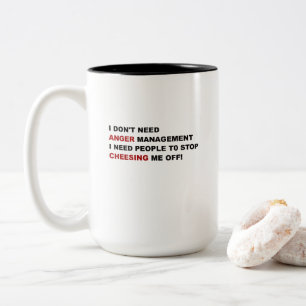 Taza Bicolor Divertido No Necesito Manejo de la Ira