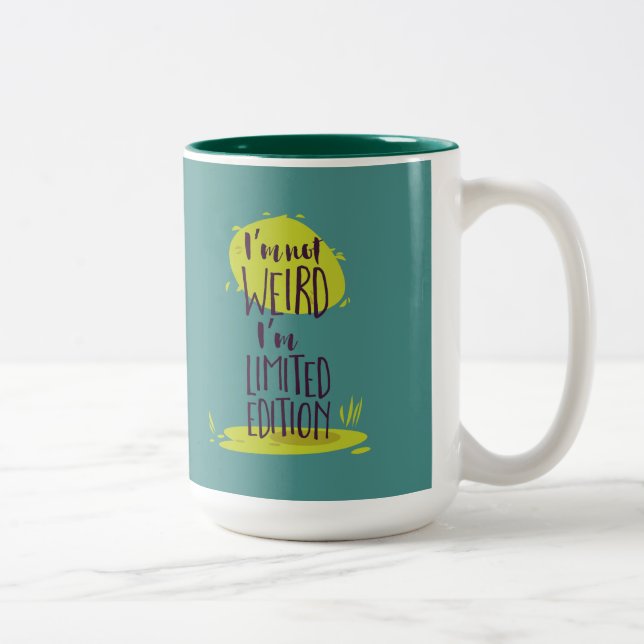 Taza Bicolor Divertido No soy raro, soy edición limitada (Derecha)