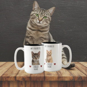 Taza Bicolor Divertido nombre de gato de mi hijo favorito 2 Per