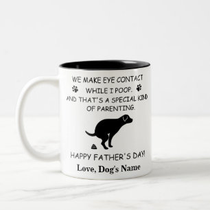 Taza Bicolor Divertido papá perro personalizado, día del padre