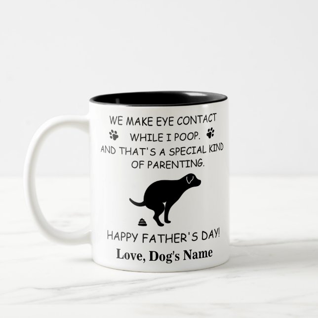 Taza Bicolor Divertido papá perro personalizado, día del padre  (Izquierda)
