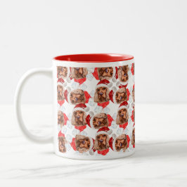 Taza Bicolor Divertido patrón de Navidad de Cocker inglés