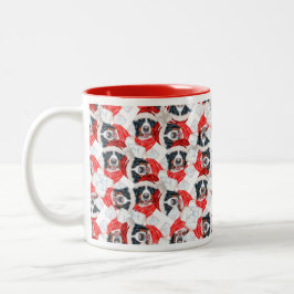 Taza Bicolor Divertido patrón navideño de montaña bernesa