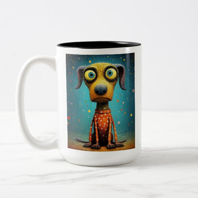 Taza Bicolor Divertido perro monstruo: Mutt Medusa (Izquierda)