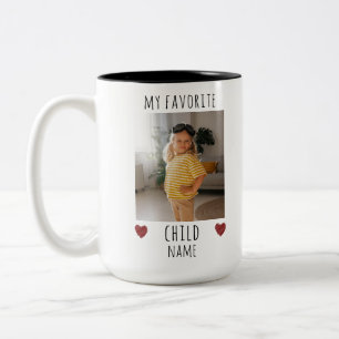 Taza Bicolor Divertido Personalizado de fotos y nombres de mi h