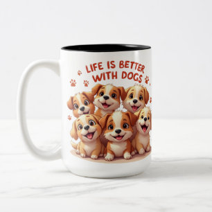 Taza Bicolor Divertido regalo de cumpleaños de perro lindo rega