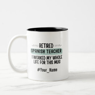 Taza Bicolor Divertido Regalo de Jubilación para Profesor de Es