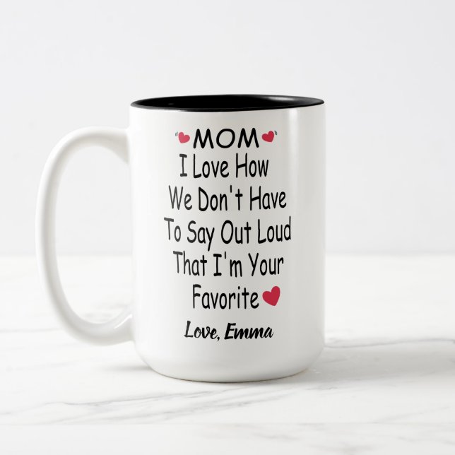 Taza Bicolor Divertido Regalo Para Mamá Con Nombre Personalizad (Izquierda)