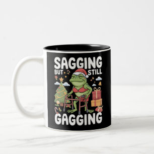 Taza Bicolor Divertido SarcásticoNavidad Colgando Pero Todavía 