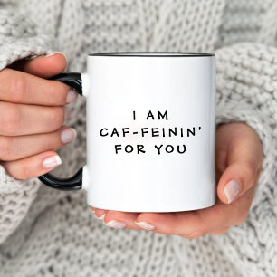 Taza Bicolor Divertido, soy Caf-Feinin para ti El día de San Va