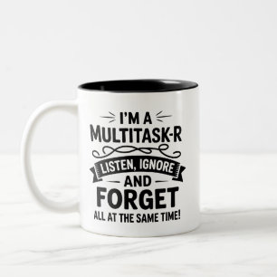 Taza Bicolor Divertido Soy una persona multitarea que dice vida