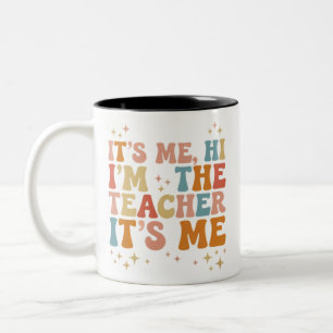 Taza Bicolor Divertido Soy Yo Hola Soy El Maestro Es Mi Escuela