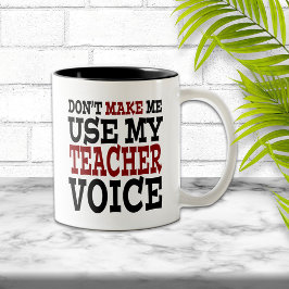 Taza Bicolor Divertido Teacher Voice