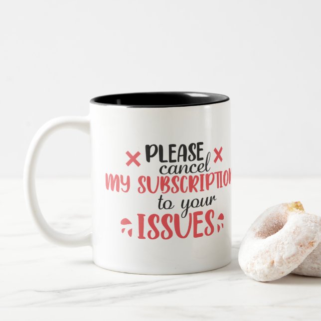 Taza Bicolor Divertido tema sarcástico agregar nombre (Con donut)