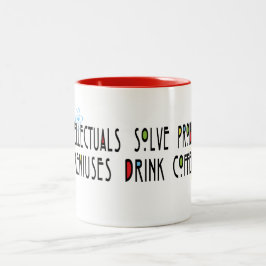 Taza Bicolor Divertidos "Genios beben café"