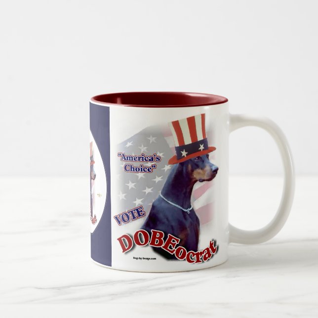 Taza Bicolor Doberman Pinscher Gifts Mugs (Derecha)