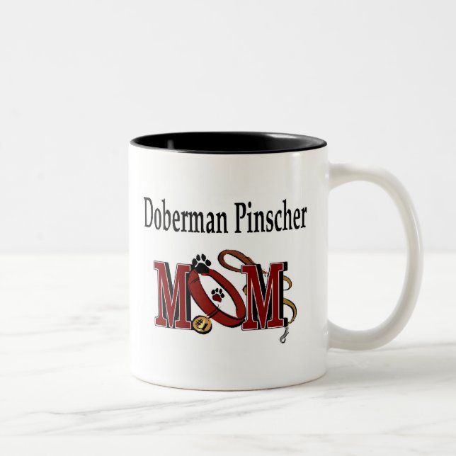 Taza Bicolor Doberman Pinscher Mom Mug (Derecha)