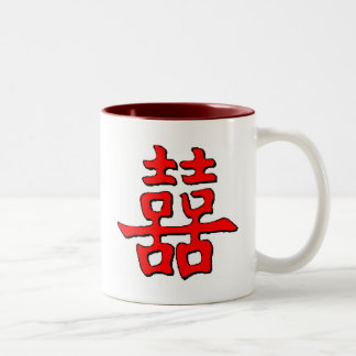 Taza Bicolor Doble felicidad china