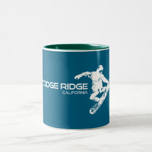 Taza Bicolor Dodge Ridge Mountain Resort California Esquiador