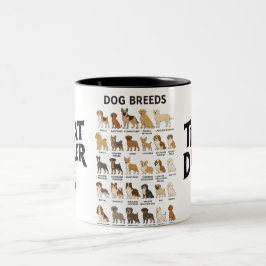 Taza Bicolor Dog Breeds Mug – Cute Dog Lover Coffee Cup