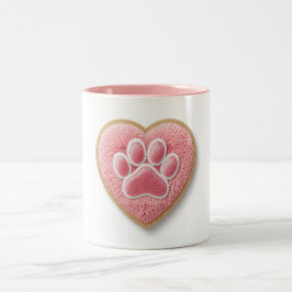 Taza Bicolor Dog Mom Ceramic Coffee Mug | Heart Paw Print