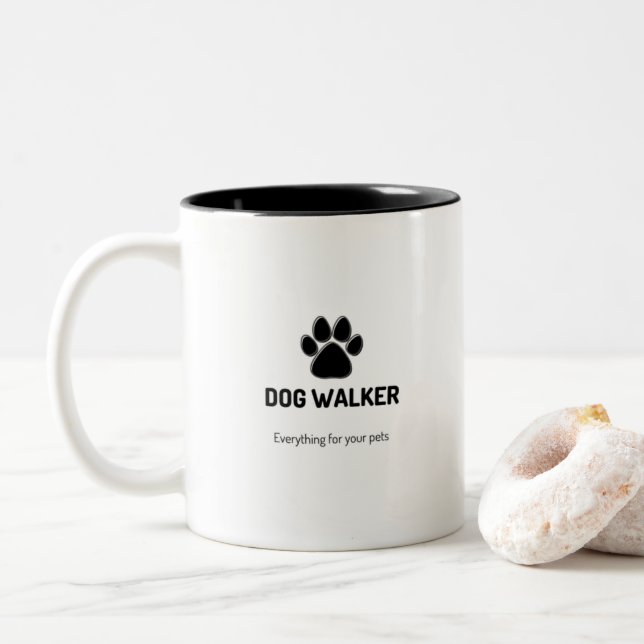 Taza Bicolor Dog Walker (Con donut)