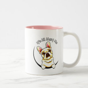 Taza Bicolor Dogo francés del cervatillo su todo alrededor yo