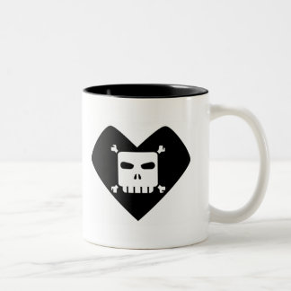 Taza Bicolor Dolores de la mañana - corazón del cráneo