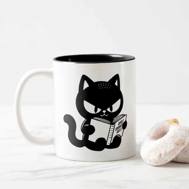 Taza Bicolor Dominación mundial 2 (Con donut)