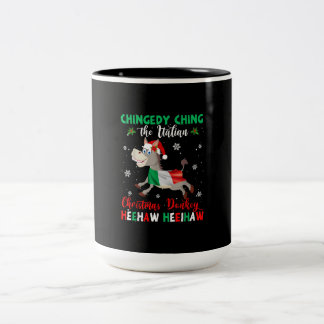 Taza Bicolor Dominica a los Navidades burro-burro italiano