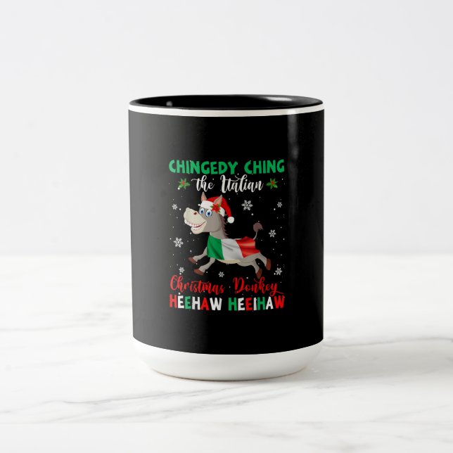 Taza Bicolor Dominica a los Navidades burro-burro italiano
