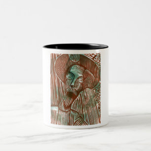 Taza Bicolor Don Quijote en verde y marrón