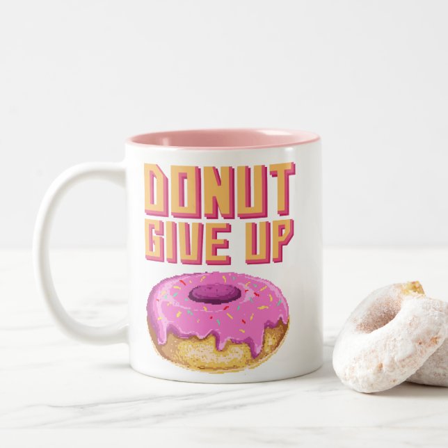 Taza Bicolor Dona Fúnebre No te Rindas (Con donut)