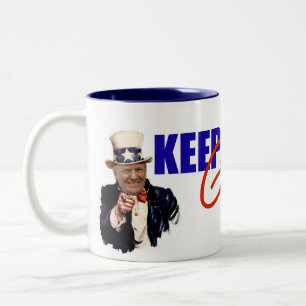 Taza Bicolor Donald Trump el mantiene América grande