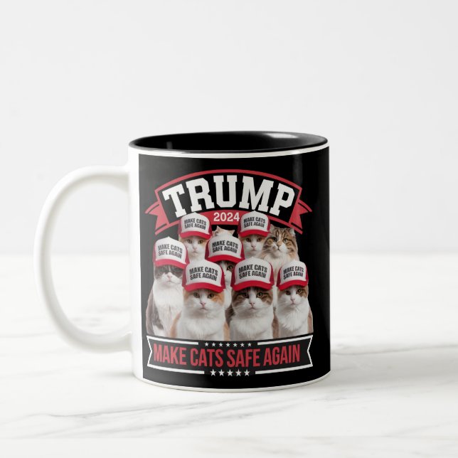 Taza Bicolor Donald Trump vuelve a poner a los gatos seguros en (Izquierda)