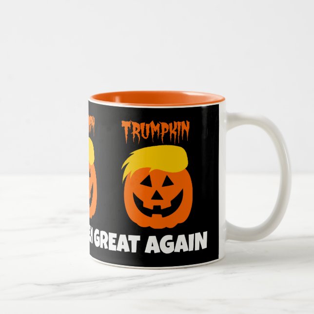 Taza Bicolor Donald Trumpkin hace Halloween grande otra vez (Derecha)