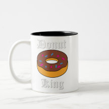 Donut King Mug, Ilustracion divertido, desayuno