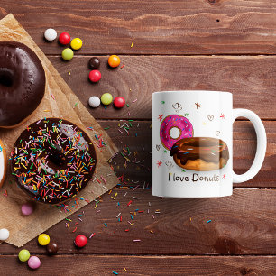 Taza Bicolor Donuts de color dulce Café Mug