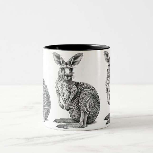 Taza Bicolor Doodle art Kangaroo (Centro)