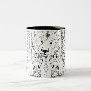 Taza Bicolor Doodle de bambú de la panda