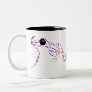 Taza Bicolor Doodle de rana estilizada